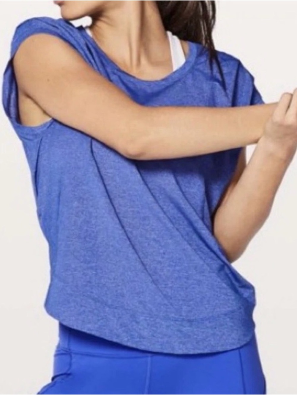 Lululemon Gait Keepwer Heathered‎ Blue Yoga Athletic Sleeveless Top 10/12